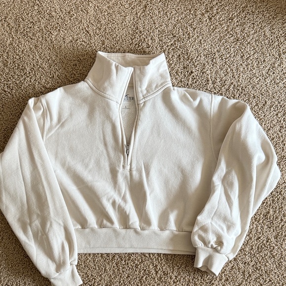 Hollister Cream Quarter-Zip Pullover - Picture 1 of 4